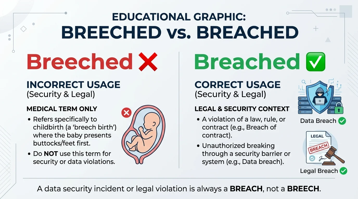 breeched vs breached