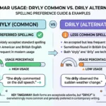 drily vs dryly