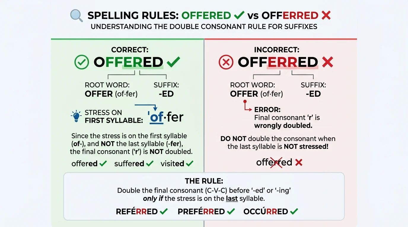 offerred vs offered