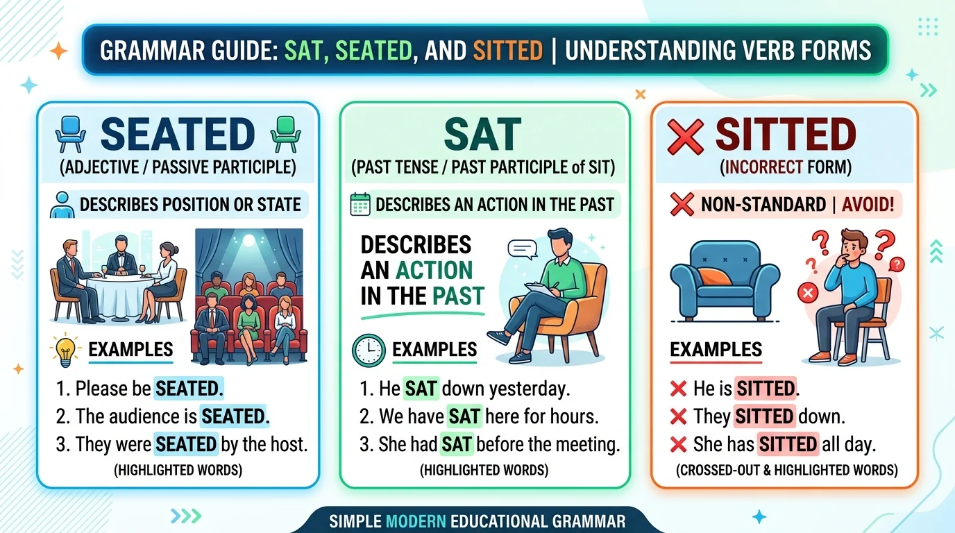 sitted vs seated