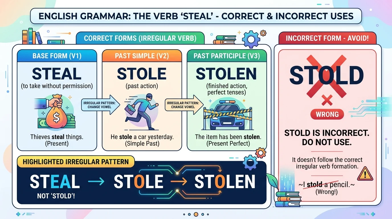 stole vs stold
