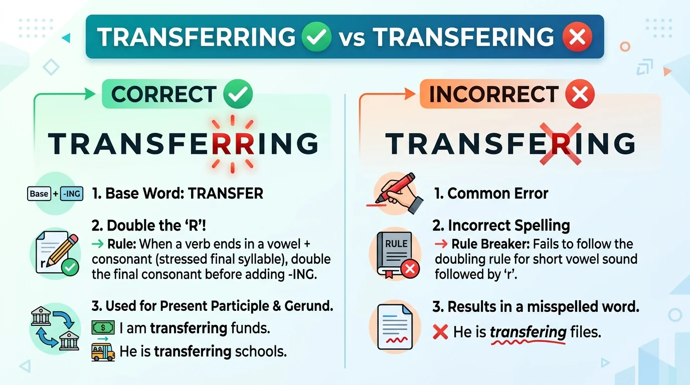 transferring vs transfering